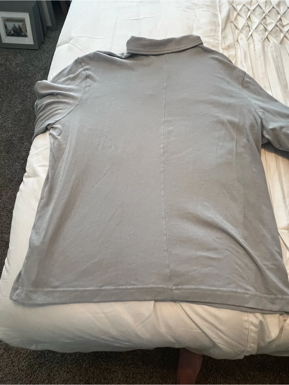 Banana Republic Gray Long-Sleeve Polo Shirt